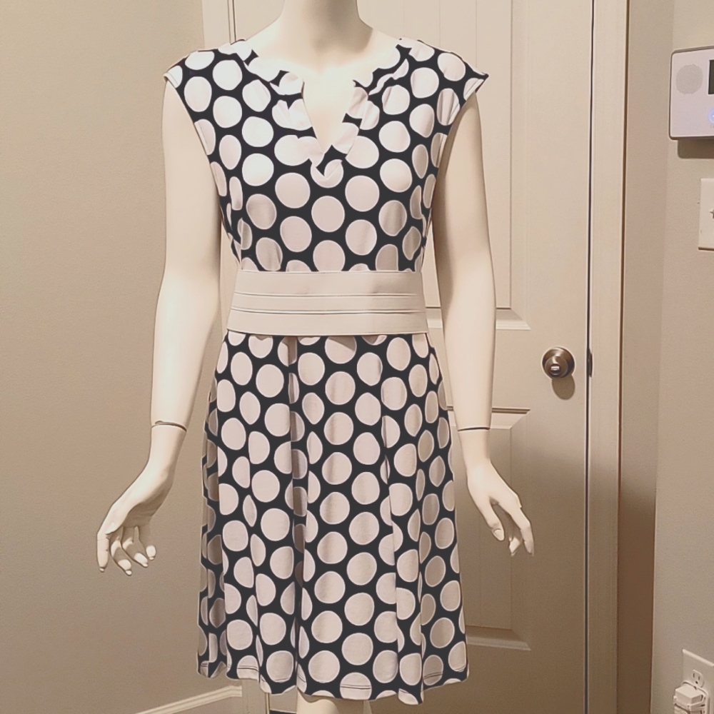 Navy & white dress size L